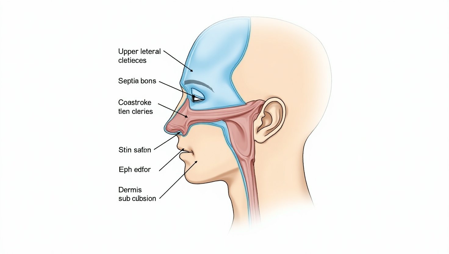 Anatomical structures involved in rhinoplasty