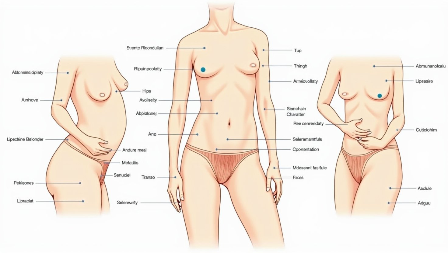 Anatomical diagram of outpatient cosmetic surgery